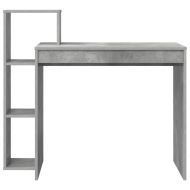 Бюро с рафт Циментено сиво 100 x 40 x 90 cm Инженерно дърво