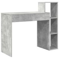 Бюро с рафт Циментено сиво 100 x 40 x 90 cm Инженерно дърво