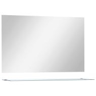 Стенно огледало с рафт, 100x60 см, закалено стъкло