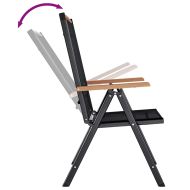 Сгъваеми градински столове, 6 бр, Textilene, черни