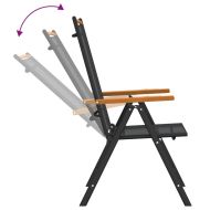 Градински трапезен комплект, 7 части, черен, алуминий