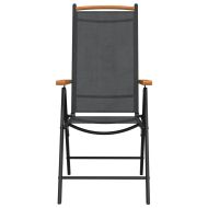 Градински трапезен комплект, 7 части, черно и кафяво, алуминий