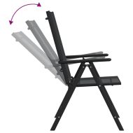 Градински трапезен комплект, 7 части, черен, алуминий