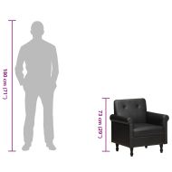 Фотьойл, черен, естествена кожа