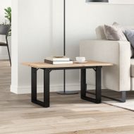 Кафе маса О-образна рамка 80x50x40 см бор масив и стомана