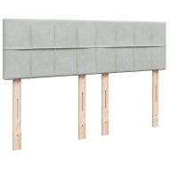 Османско легло с матрак Светло сиво 140x190 cm Кадифе