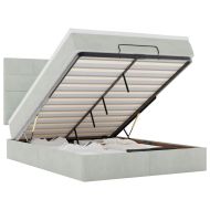 Легло с матраци Светло сиво 140x190cm кадифе