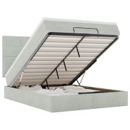 Османска легло с матраци и LED, светлосиво, 140x190 см, кадифе