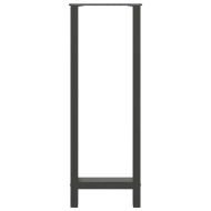 Крака за бар маса, антрацит, 2 бр., 40 x (110-111) см, стомана