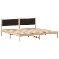 Рамка за легло Черно 200 x 200 cm Солидно борово дърво