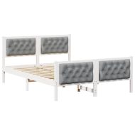 Рамка за легло Светлосиво 150 x 200 cm Солидно борово дърво