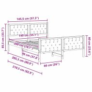 Рамка за легло Светлосиво 140 x 200 cm Солидно борово дърво
