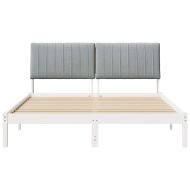 Рамка за легло с таблото Бяло 160 x 200 cm Солидно борово дърво