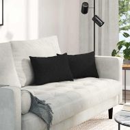 Диван възглавници 2 pcs Черно 50 x 30 cm текстил