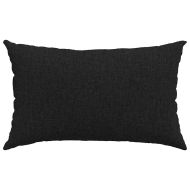 Диван възглавници 2 pcs Черно 50 x 30 cm текстил