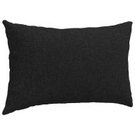 Диван възглавници 2 pcs Черно 50 x 30 cm текстил