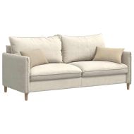 Диван възглавници 2 pcs Крем 50 x 30 cm текстил