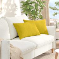 Диван възглавници 2 pcs Жълто 60 x 40 cm Кордюрова тъкан