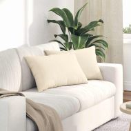 Диван възглавници 2 pcs Крем 60 x 40 cm Кордюрова тъкан