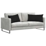 Диван възглавници 2 pcs Черно 80 x 40 cm текстил