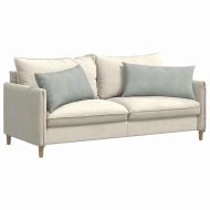 Диван възглавници 2 pcs Светлосиво 80 x 40 cm Кордюрова тъкан