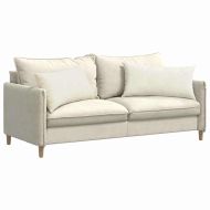 Диван възглавници 2 pcs Крем 80 x 40 cm Кордюрова тъкан
