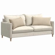 Диван възглавници 2 pcs Крем 80 x 40 cm текстил