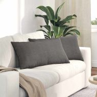 Диван възглавници 2 pcs Светлосиво 80 x 40 cm Кордюрова тъкан
