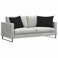 Диван възглавници 2 pcs Черно 70 x 50 cm текстил