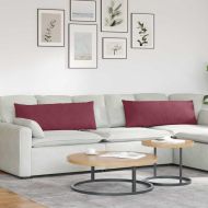 Диван възглавници 2 pcs Виненочервен 120 x 40 cm текстил