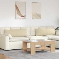 Диван възглавници 2 pcs Крем 120 x 40 cm текстил