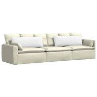 Диван възглавници 2 pcs Бяло 120 x 40 cm текстил