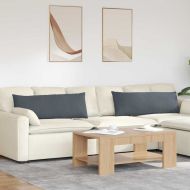 Диван възглавници 2 pcs Тъмен сив 120 x 40 cm Кордюрова тъкан