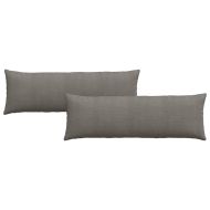 Диван възглавници 2 pcs Светлосиво 120 x 40 cm Кордюрова тъкан