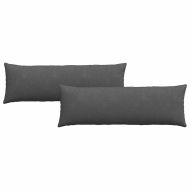 Диван възглавници 2 pcs Тъмен сив 120 x 40 cm Кордюрова тъкан