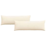 Диван възглавници 2 pcs Крем 120 x 40 cm Кордюрова тъкан