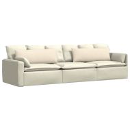 Диван възглавници 2 pcs Крем 120 x 40 cm Кордюрова тъкан