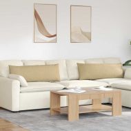 Диван възглавници 2 pcs Сивозелен 120 x 40 cm Кордюрова тъкан