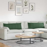 Диван възглавници 2 pcs Тъмен зелен 120 x 40 cm Кордюрова тъкан