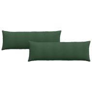 Диван възглавници 2 pcs Тъмен зелен 120 x 40 cm Кордюрова тъкан