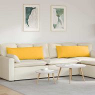 Диван възглавници 2 pcs Светло жълто 120 x 40 cm