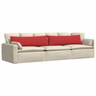 Диван възглавници 2 pcs Червено 145 x 40 см текстил