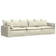 Диван възглавници 2 pcs Крем 145 x 40 см Кордюрова тъкан