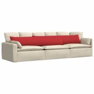 Диван възглавници 2 pcs Червено 200 x 40 см текстил
