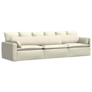 Диван възглавници 2 pcs Крем 200 x 40 см Кордюрова тъкан