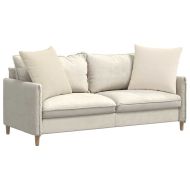 Диван възглавници 2 pcs Бежово 80 x 80 cm текстил