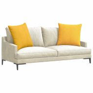 Диван възглавници 2 pcs Светло жълто 80 x 80 cm Кордюрова тъкан