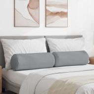 Възглавници валяци 2 pcs Светлосиво Ø 25 x 70 см текстил
