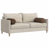 Възглавници валяци 2 pcs Кафяво Ø 25 x 70 см текстил