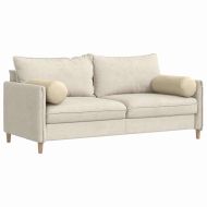 Възглавници валяци 2 pcs Крем Ø 25 x 70 см текстил